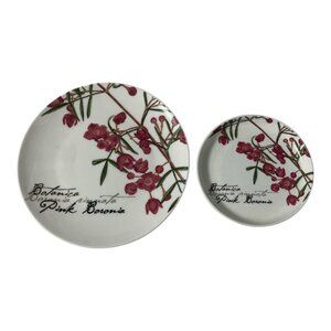 Maxwell & Williams “Pink Boronia” Bone China Plate & Coaster Set – The Gardens T